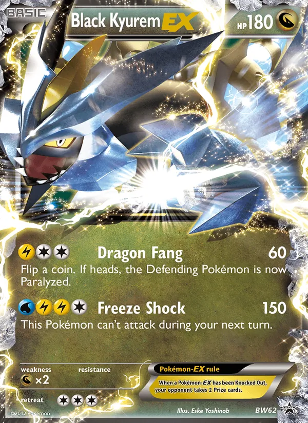 Kartu Black Kyurem-EX dari BW Black Star Promos, nomor BW62/101