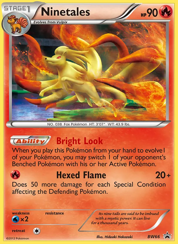 Kaart Ninetales uit BW Black Star Promos, nummer BW66/101
