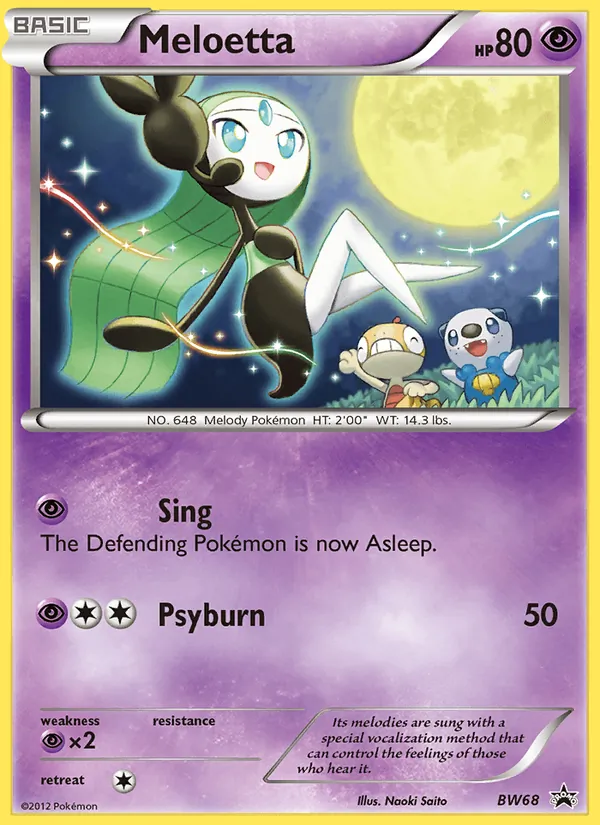 Kaart Meloetta uit BW Black Star Promos, nummer BW68/101