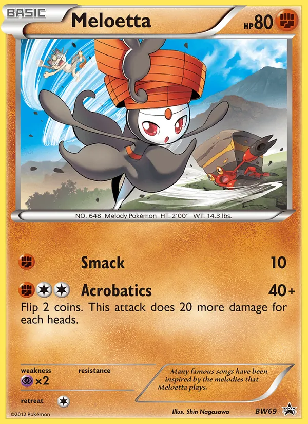 Kaart Meloetta uit BW Black Star Promos, nummer BW69/101
