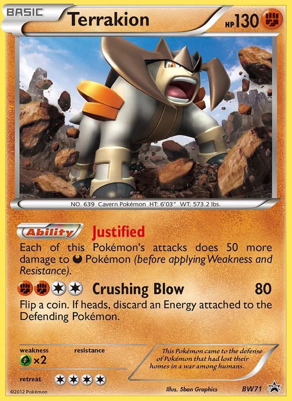Kaart Terrakion uit BW Black Star Promos, nummer BW71/101
