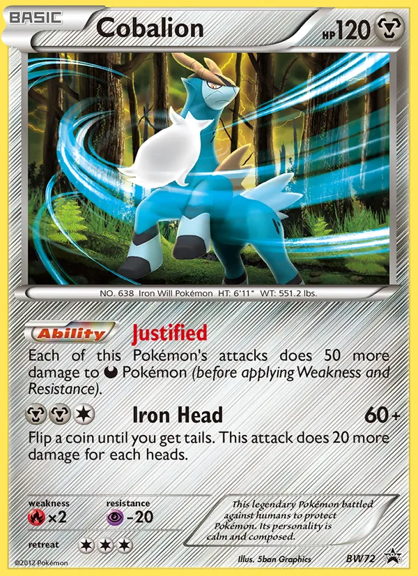 Kartu Cobalion dari BW Black Star Promos, nomor BW72/101