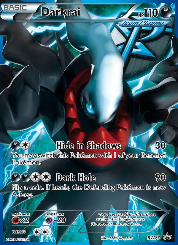 Kartu Darkrai dari BW Black Star Promos, nomor BW73/101