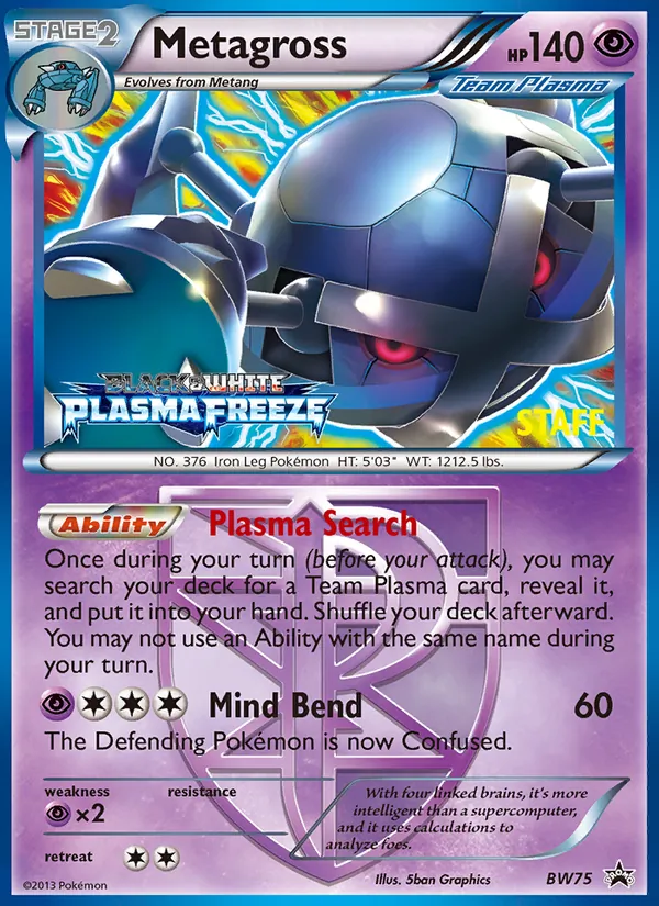Kaart Metagross uit BW Black Star Promos, nummer BW75/101