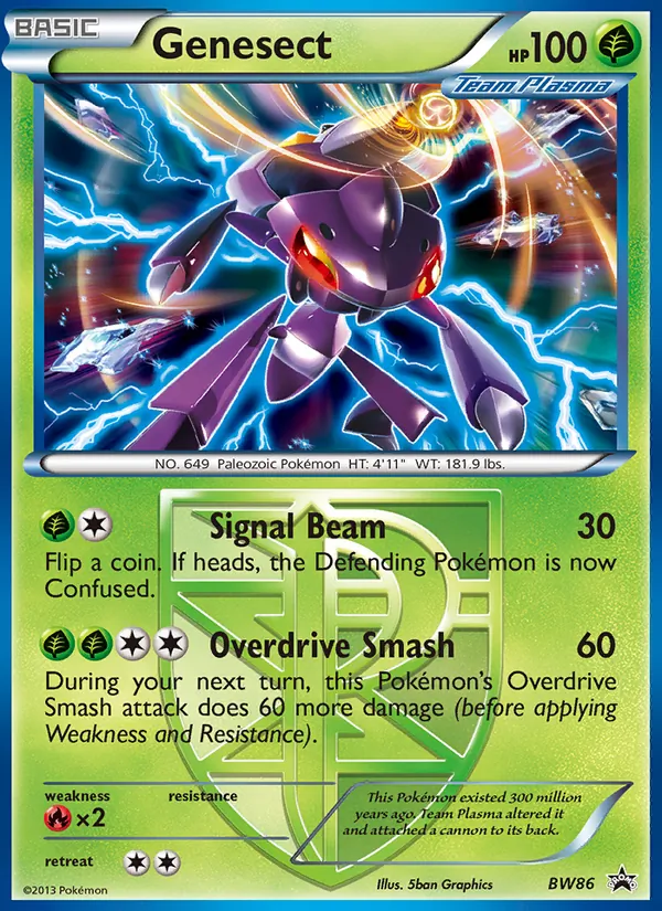 Kartu Genesect dari BW Black Star Promos, nomor BW86/101