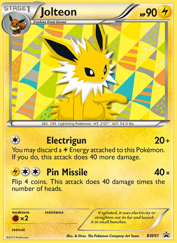 Kartu Jolteon dari BW Black Star Promos, nomor BW91/101