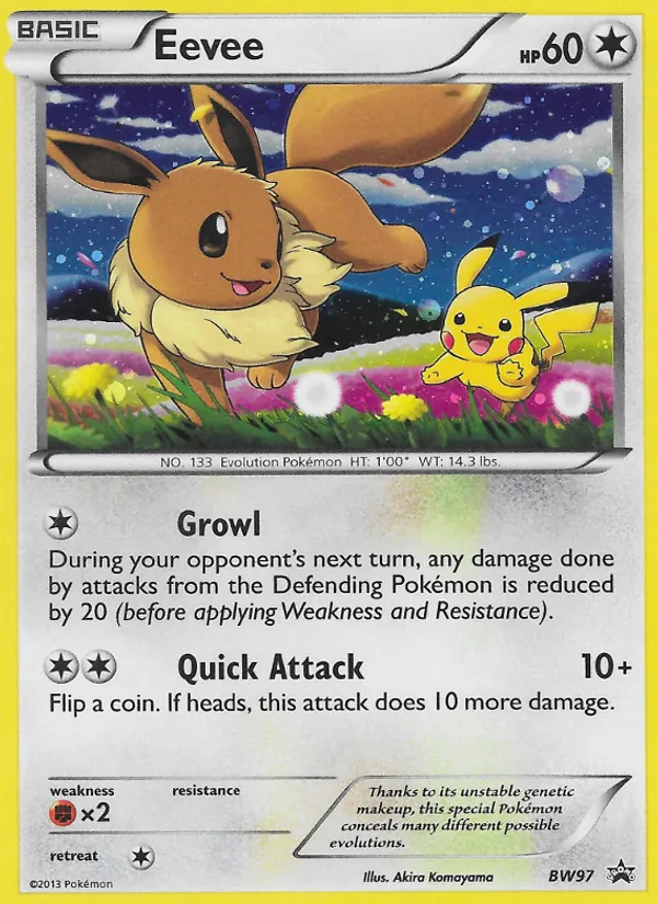 Kartu Eevee dari BW Black Star Promos, nomor BW97/101