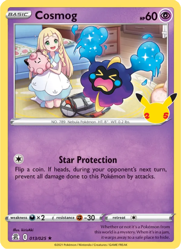 Kartu Cosmog dari Celebrations, nomor 13/25