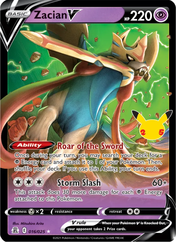 Kaart Zacian V uit Celebrations, nummer 16/25
