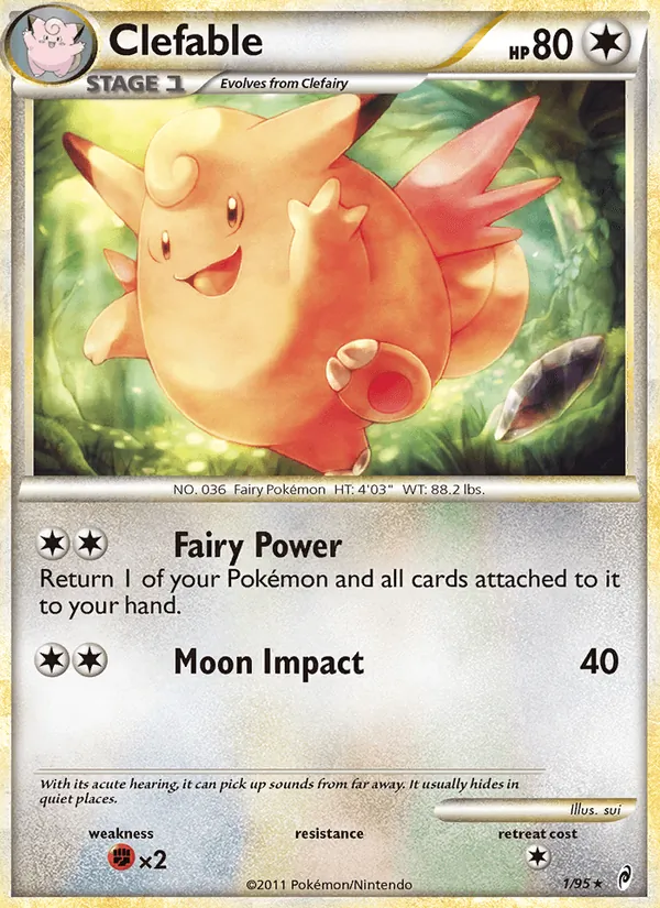 Clefable card from Call of Legends, number 1/95