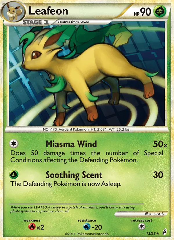 Leafeon card from Call of Legends, number 13/95