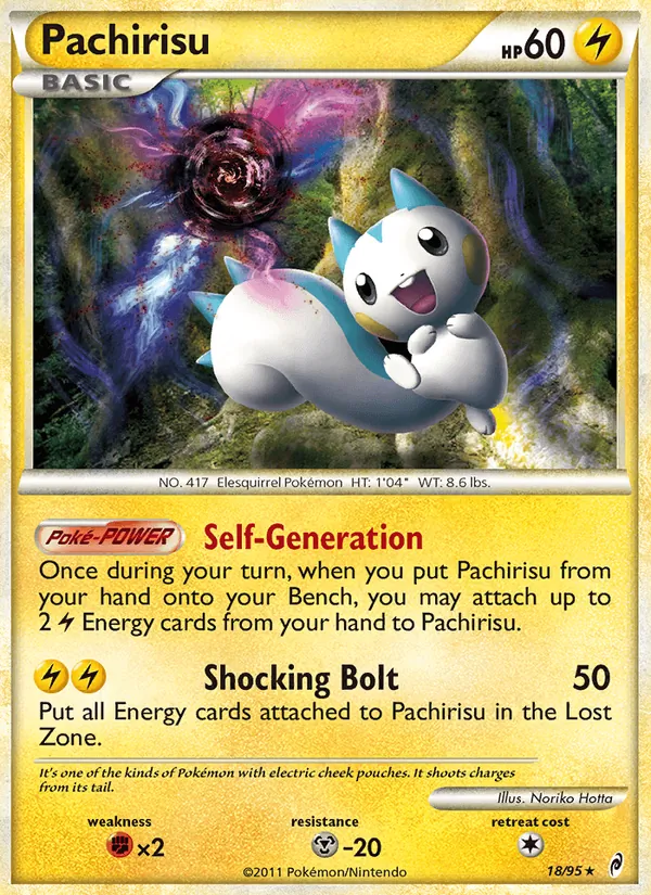 Pachirisu card from Call of Legends, number 18/95