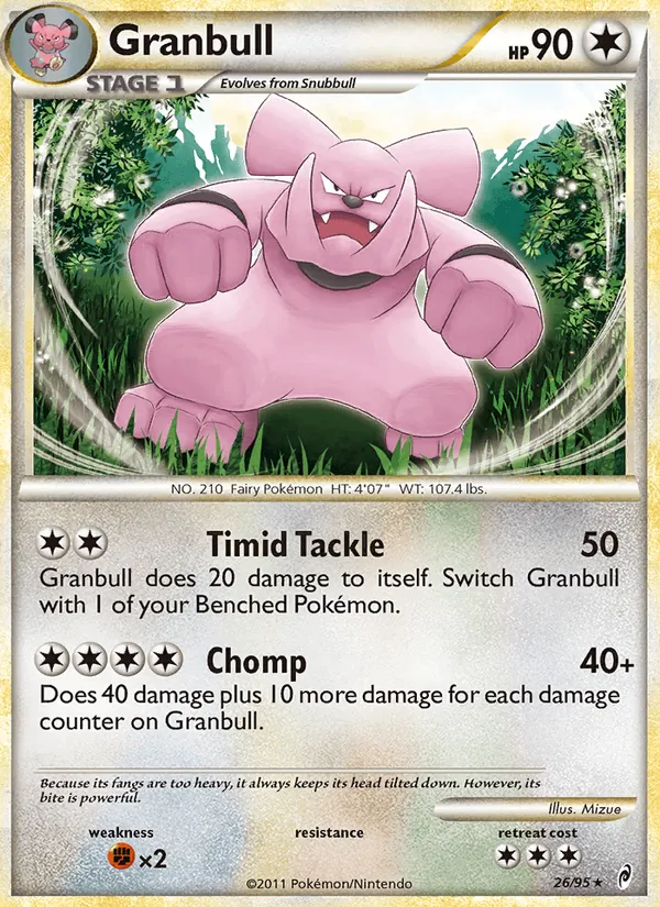 Granbull card from Call of Legends, number 26/95