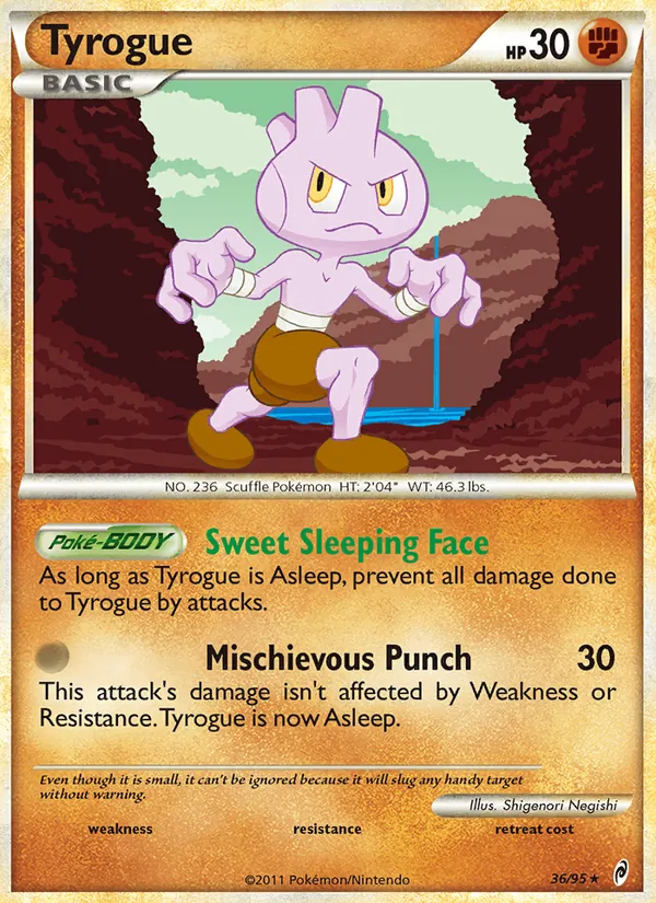Tyrogue card from Call of Legends, number 36/95