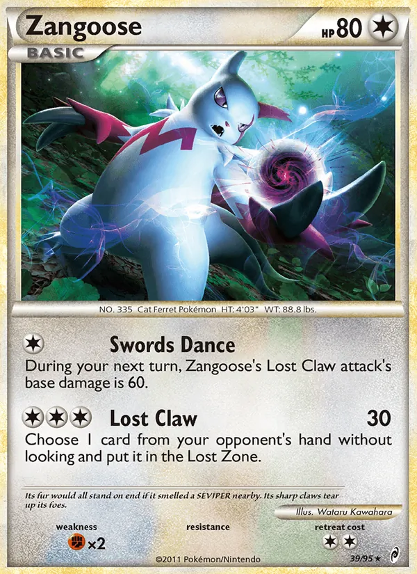 Zangoose card from Call of Legends, number 39/95