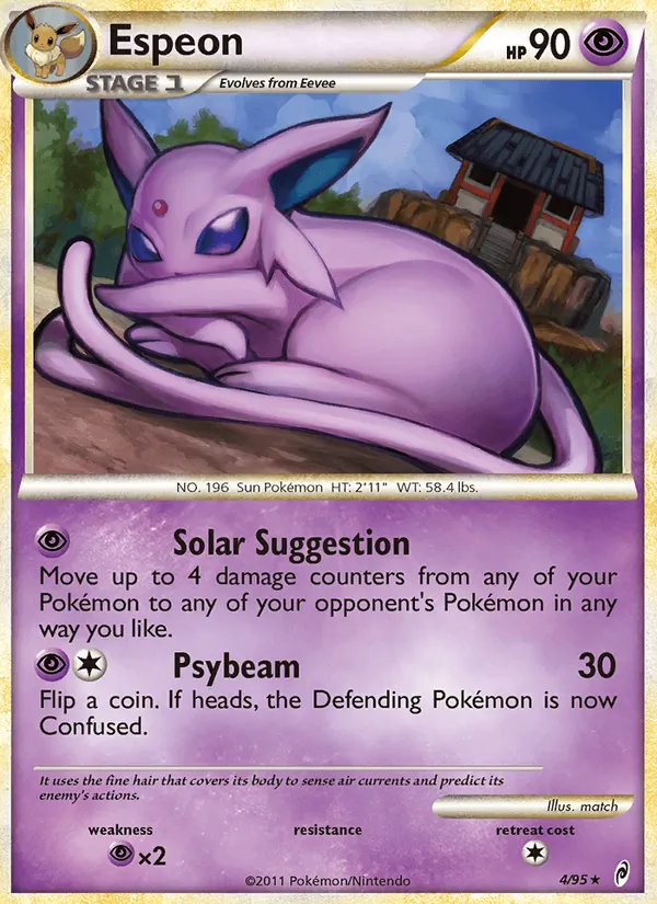 Espeon card from Call of Legends, number 4/95