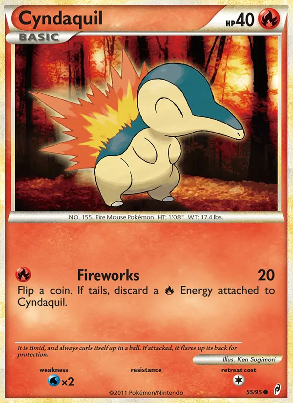 Cyndaquil card from Call of Legends, number 55/95