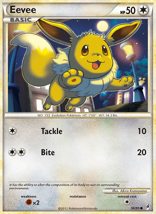 Eevee card from Call of Legends, number 56/95