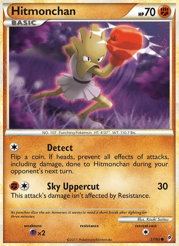 Hitmonchan card from Call of Legends, number 57/95