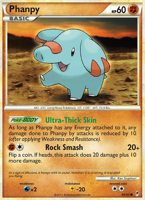Phanpy card from Call of Legends, number 66/95