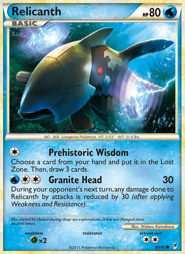 Relicanth card from Call of Legends, number 69/95