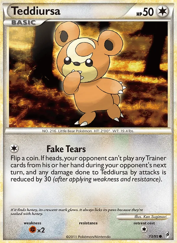 Teddiursa card from Call of Legends, number 73/95