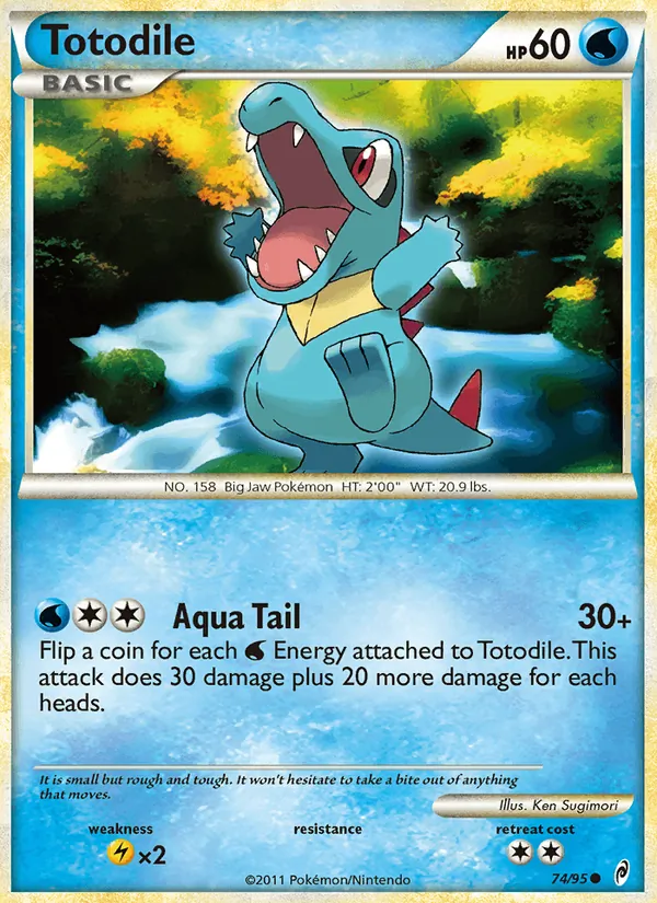 Totodile card from Call of Legends, number 74/95