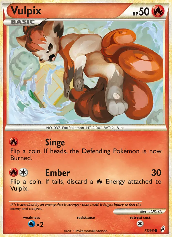 Vulpix card from Call of Legends, number 75/95
