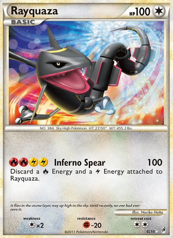 Rayquaza card from Call of Legends, number SL10/95
