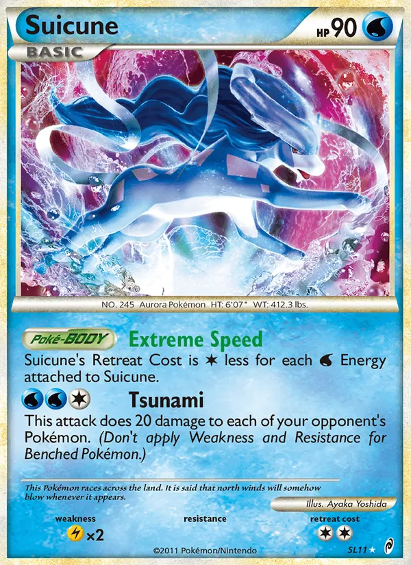 Suicune card from Call of Legends, number SL11/95