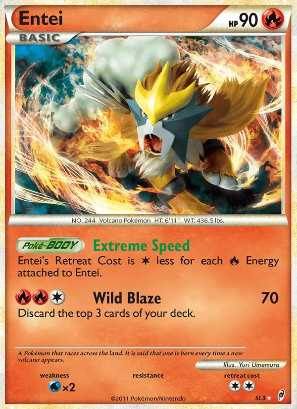 Entei card from Call of Legends, number SL3/95