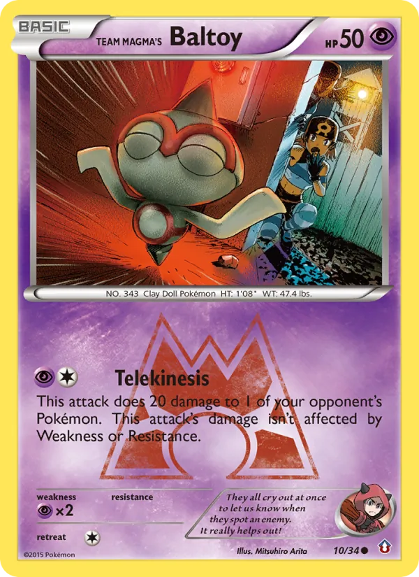Kaart Team Magma's Baltoy uit Double Crisis, nummer 10/34