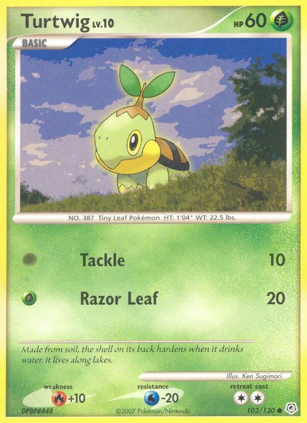 Kartu Turtwig dari Diamond & Pearl, nomor 103/130