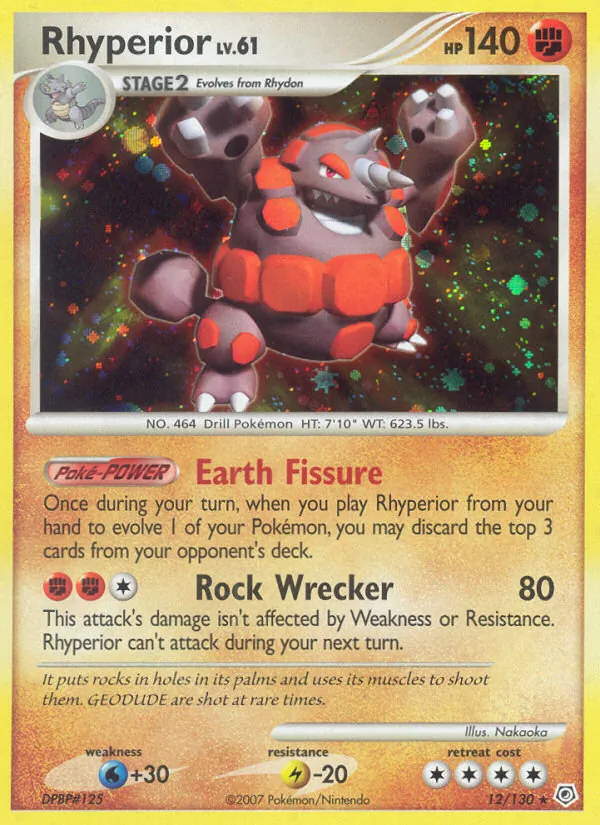 Kaart Rhyperior uit Diamond & Pearl, nummer 12/130