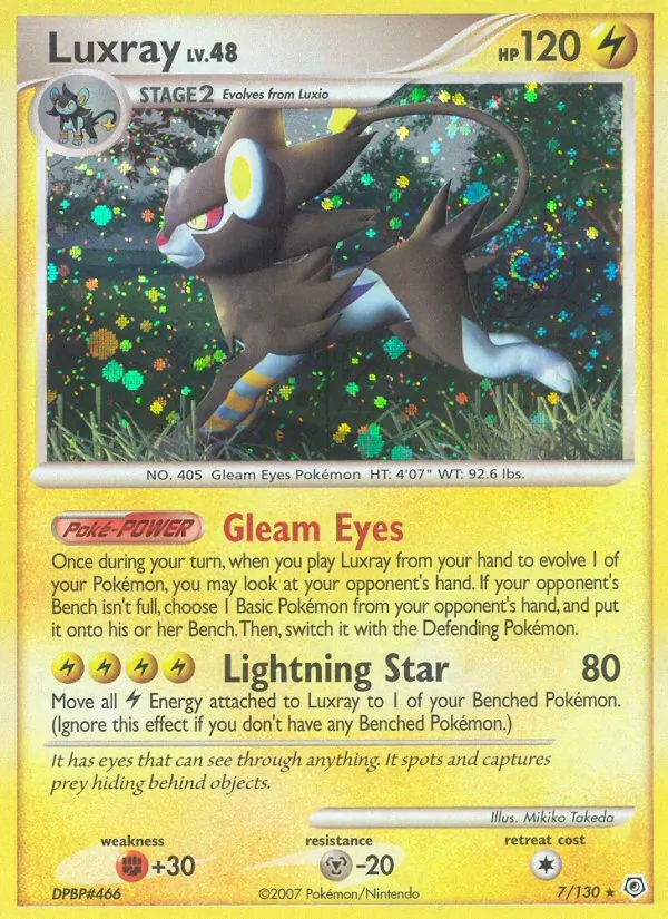 Luxray card from Diamond & Pearl, number 7/130