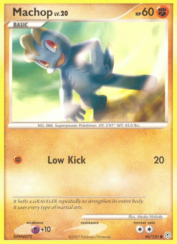 Kaart Machop uit Diamond & Pearl, nummer 86/130