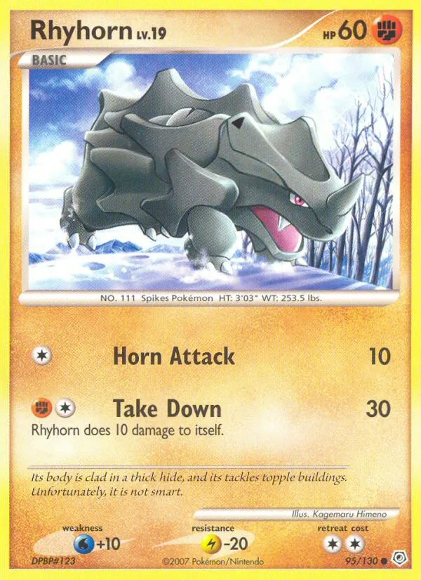 Kartu Rhyhorn dari Diamond & Pearl, nomor 95/130