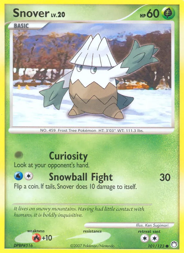 Snover card from Mysterious Treasures, number 101/123