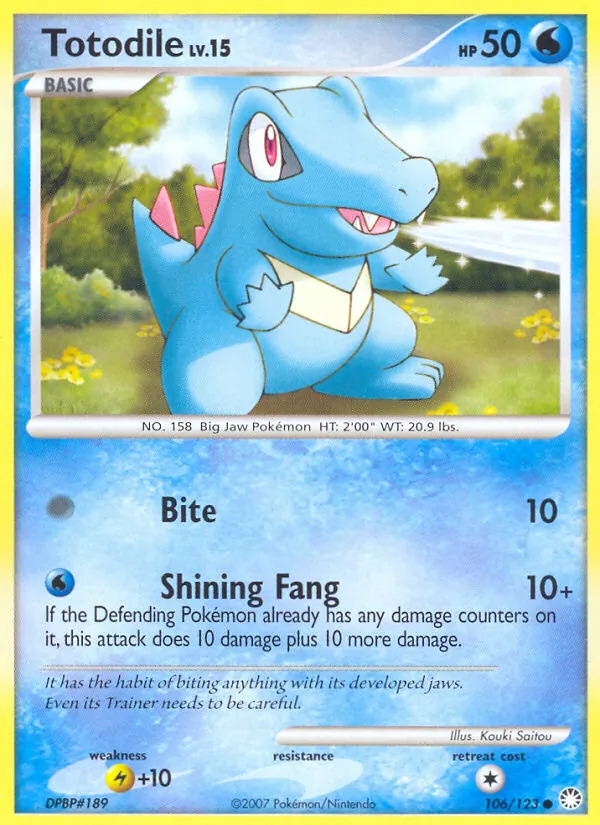 Kaart Totodile uit Mysterious Treasures, nummer 106/123