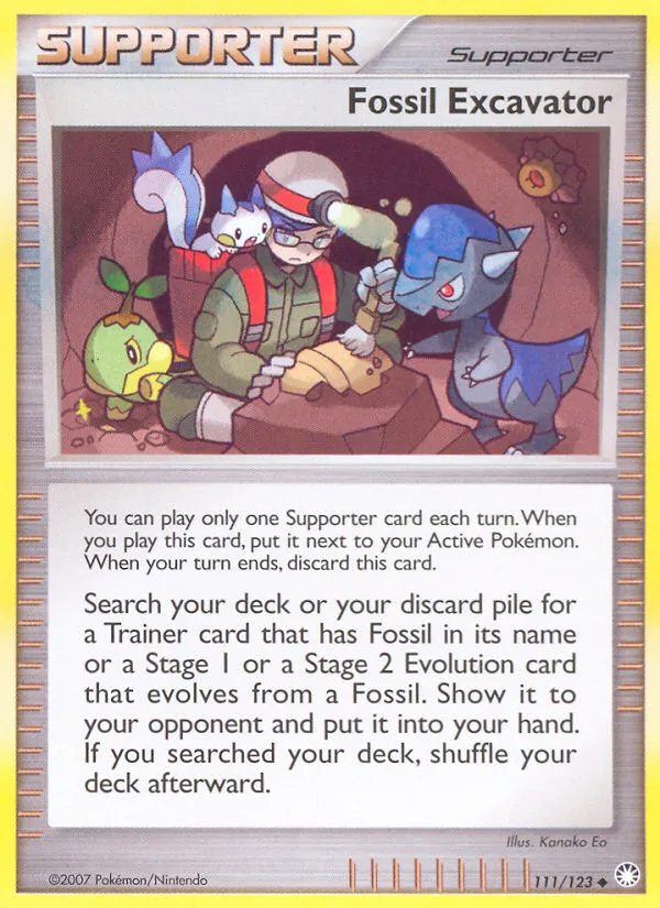 Kartu Fossil Excavator dari Mysterious Treasures, nomor 111/123