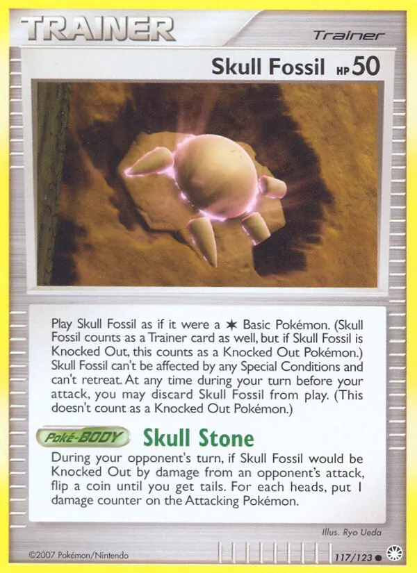 Kartu Skull Fossil dari Mysterious Treasures, nomor 117/123