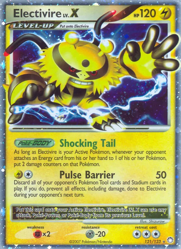 Kaart Electivire uit Mysterious Treasures, nummer 121/123
