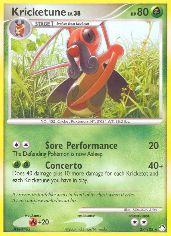 Kartu Kricketune dari Mysterious Treasures, nomor 27/123
