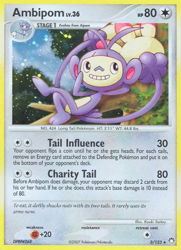 Kartu Ambipom dari Mysterious Treasures, nomor 3/123