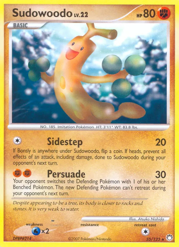 Carta Sudowoodo dell'espansione Mysterious Treasures, numero 35/123