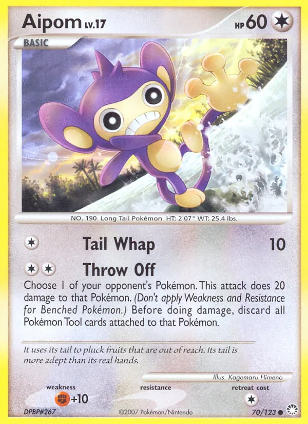 Kartu Aipom dari Mysterious Treasures, nomor 70/123
