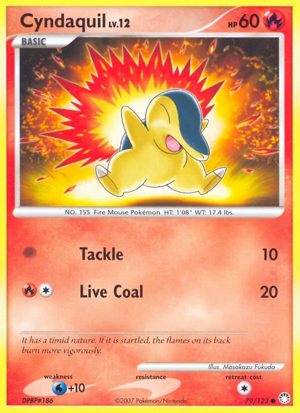 Kaart Cyndaquil uit Mysterious Treasures, nummer 79/123
