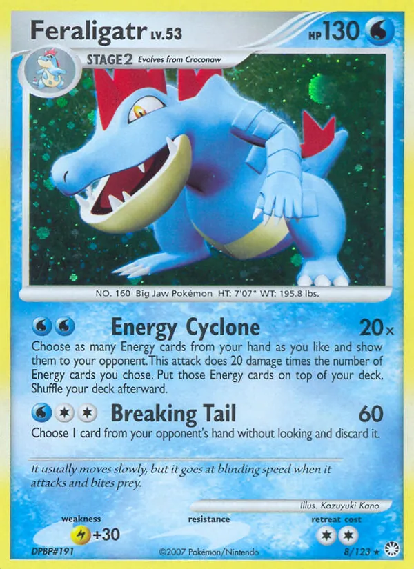 Feraligatr card from Mysterious Treasures, number 8/123