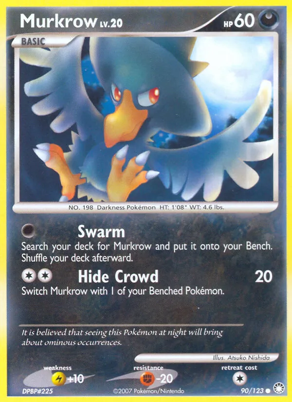 Kaart Murkrow uit Mysterious Treasures, nummer 90/123