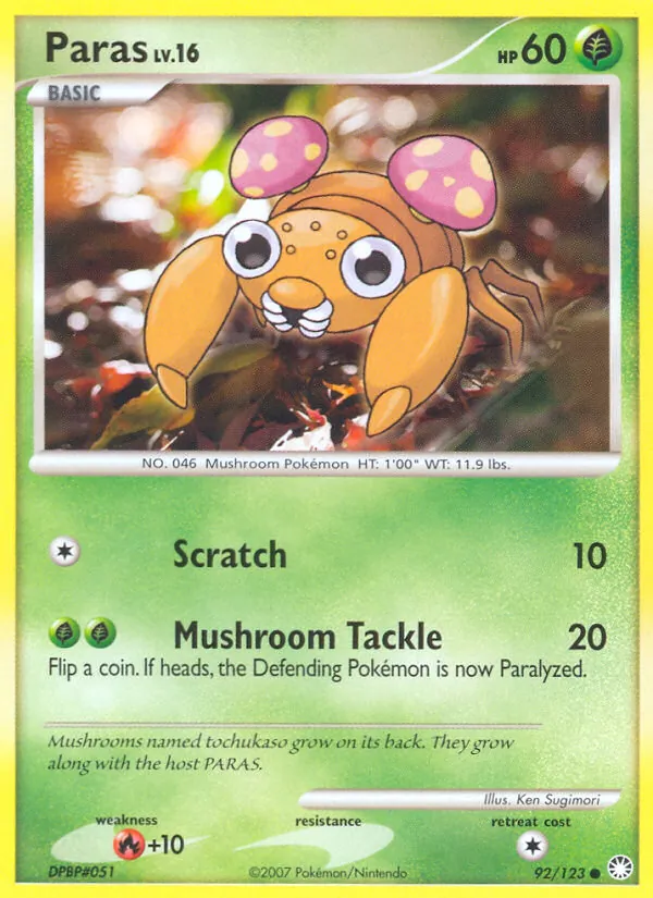 Kaart Paras uit Mysterious Treasures, nummer 92/123